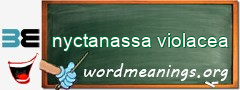 WordMeaning blackboard for nyctanassa violacea